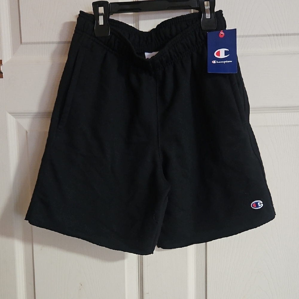 CHAMPION 7-INCH POWERBLEND FLEECE SHORT: BLACK: NEW WITH TAGS:SIZE SMALL